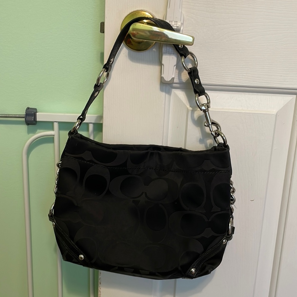 Coach purse black and purple